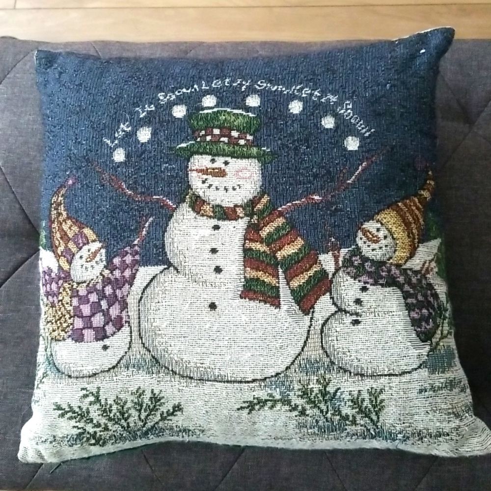 Let It Snow Snowman Holiday Accent Pillow